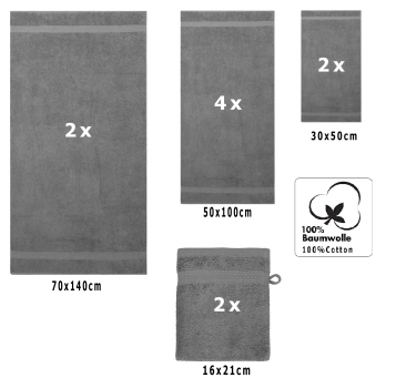 Preview: Betz 10-tlg. Handtuch-Set PREMIUM 100%Baumwolle 2 Duschtücher 4 Handtücher 2 Gästetücher 2 Waschhandschuhe Preview: Betz 10-teilige Handtuch-Set PREMIUM
