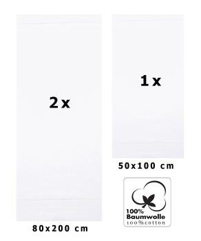 Preview: Betz 3 tlg. XXL Saunatuch Set PALERMO 100%Baumwolle 2 Saunahandtücher 80x200 cm 1 Handtuch 50x100 cm Farbe weiß Preview: Betz 3 tlg. XXL Saunatuch Set PALERMO 100%Baumwolle 2 Saunahandtücher 80x200 cm 1 Handtuch 50x100 cm Farbe weiß