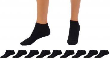 Betz 10 Paar Sneaker Socken Damen und Herren - Füßlinge – Kurze Socken - Baumwolle mit Komfortbund ohne drückende Naht – Classic – Größen 35 – 46 Farben Schwarz Weiß Grau