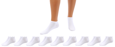 Preview: Betz 10 Paar Sneaker Socken Damen und Herren - Füßlinge – Kurze Socken - Baumwolle mit Komfortbund ohne drückende Naht – Classic – Größen 35 – 46 Farben Schwarz Weiß Grau Preview: Betz 10 Paar Sneaker Socken Damen und Herren