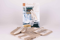 K�chen-Set 3-teilig braun, dedruckt, K�chensch�rze, Topfhandschuh, Topflappen